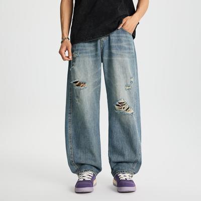 Новые весенне-летние джинсы Scimitar брюки-бананы рваные супермягкие свободные прямые широкие брюки