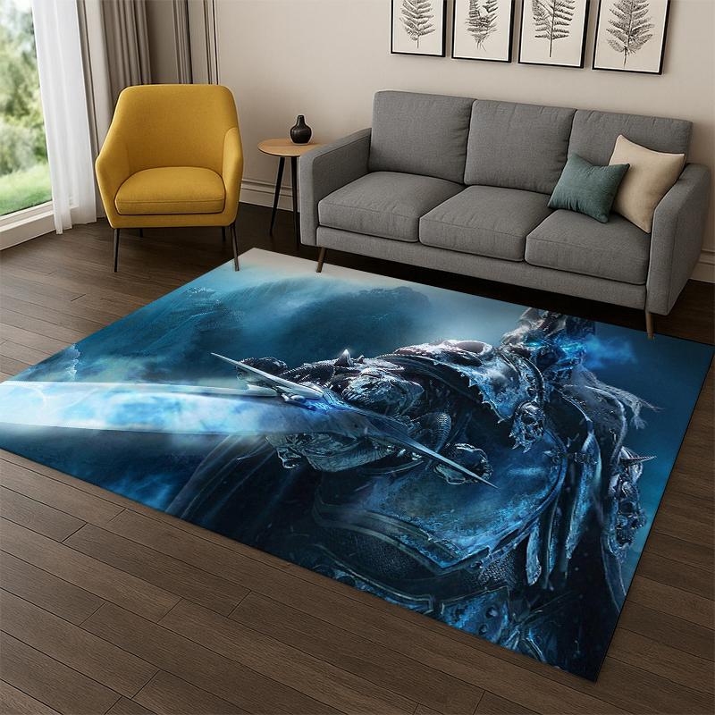Demon Hunter Arthas World of Warcraft WOW Game Carpet Rug for Bedroom Living Room Sofa Doormat Home Decor,Area Rug Non-slip