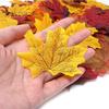 50Pcs Artificial Maple Leaf Realistic Cloth Autumn Leaves Indoor Outdoor Halloween Fall Harvest Thanksgiving Festival Wedding Party Decoration
