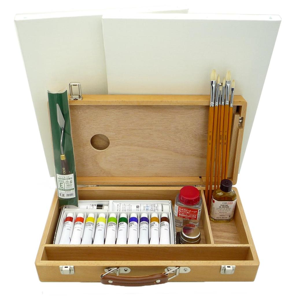 Yume Art Supplies оригинальный стартовый набор масляных красок деревянная коробка натянутый холст F4 упаковка из 2 предметов включена Ver.2 CV-KF4Y