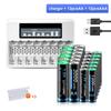 Cityork 1.5V AAA+AA Rechargeable Battery AA AAA Lithium Li-Ion Battery With 8 Slots 1.5V AAA AA Li- Ion Battery Charger