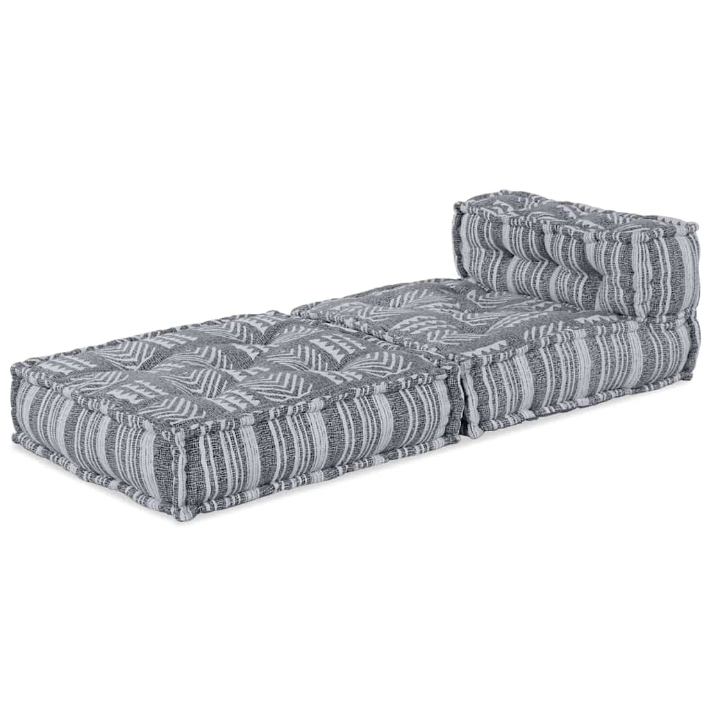 Modular Sofa Set Grey Print Fabric