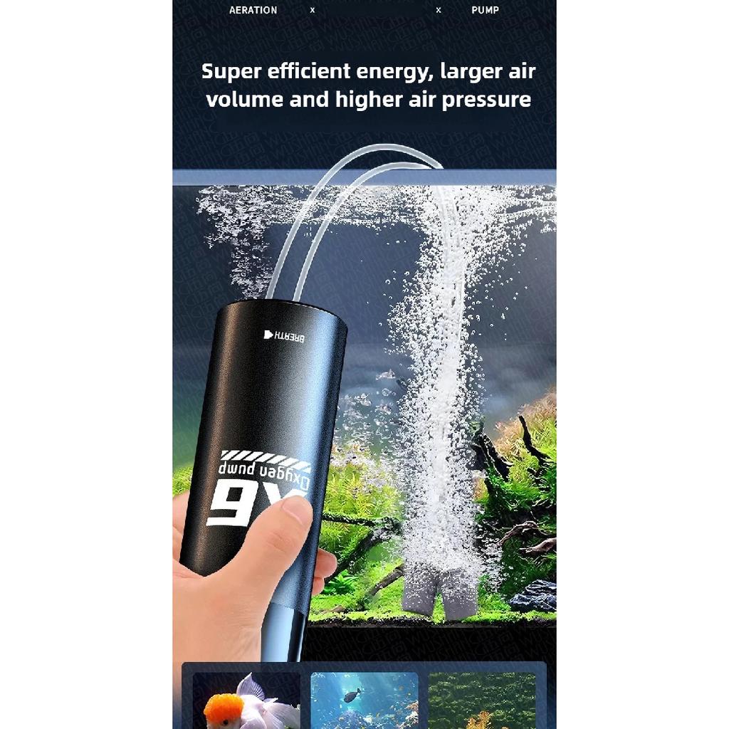 5W USB Rechargeable Oxygen Pump for Outdoor Fishing/Aquarium, Portable Aerator with 48H Runtime for Night Fishing
