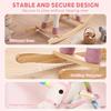 Rocking Horse, Unicorn Ride on Horse with Sounds and Stable Wooden Base for 1-3 Years, Cream White