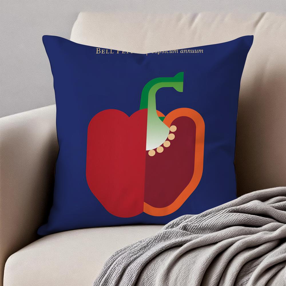 Cute Fresh Art Lovely Simple Vegetable Cushion Cover Pillowcase Antidustmite Invisible Zipper Short Plush Sofa Cushion