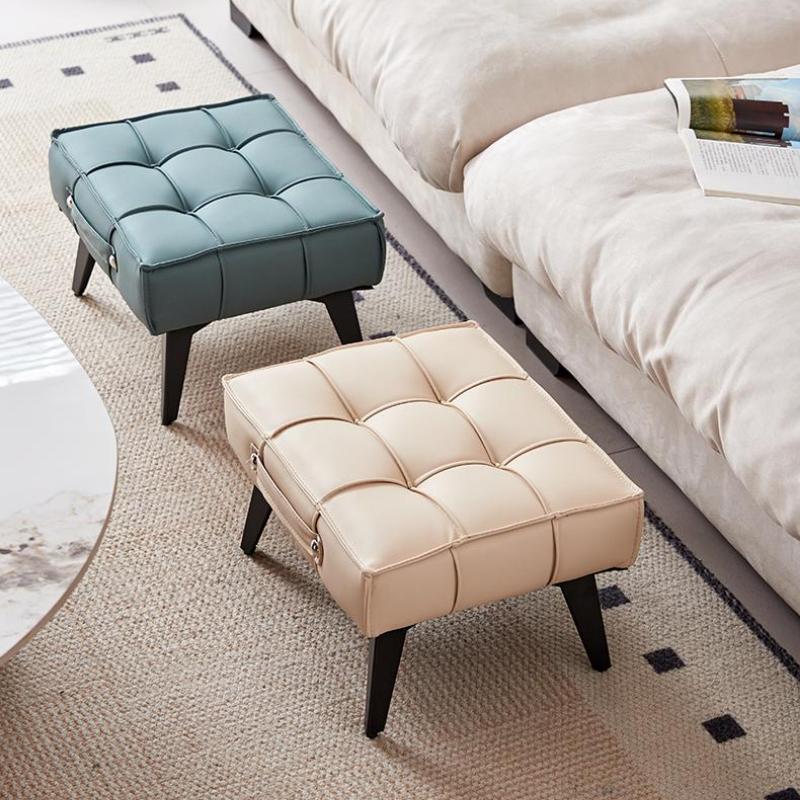 Элегантный журнальный столик для гостиной Устойчивый к пятнам пуфик для дивана Пуфик-подставка для ног с ручкой Широкая удобная скамья для обуви