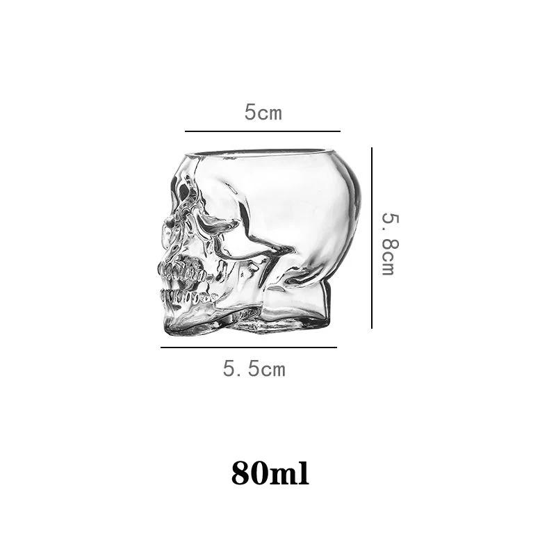 Halloween Household Skull Head Glass Teacup Transparent Crystal Coffee Juice Mug Drinking Bar Club Whiskey Wine Beer Cup