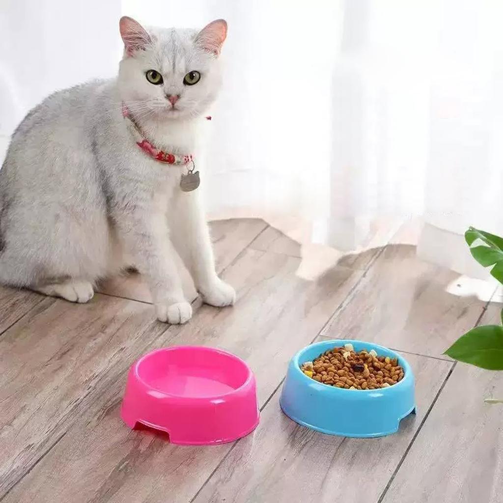 1 шт./компл. Пластиковая конфетного цвета миска для еды и воды для домашних животных, собак, щенков, животных - цвет случайный