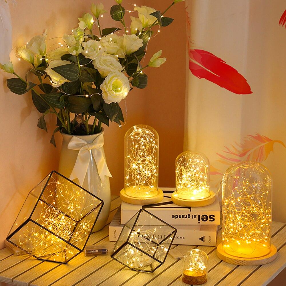 5-10 м светодиодные гирлянды из медной проволоки гирлянды ночник для рождественской гирлянды для комнаты спальни Крытый свадебный декоративный светильник