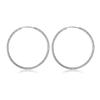 925 Silver 50mm /60mm Big Round Circle Scrub Hoop Earring For Women Fashion Jewelry