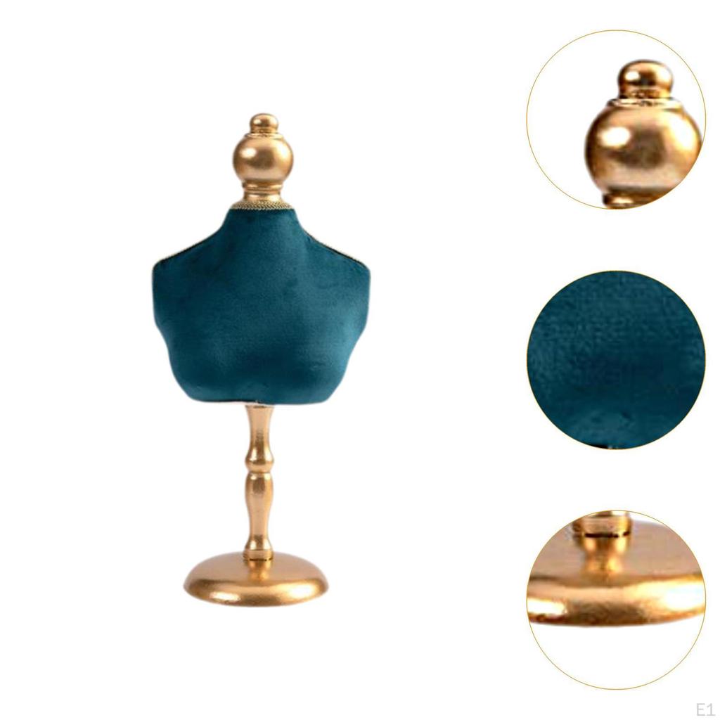 Necklace Mannequin Holder Modern Velvet Jewelry Display Bust Stand Stable Chain