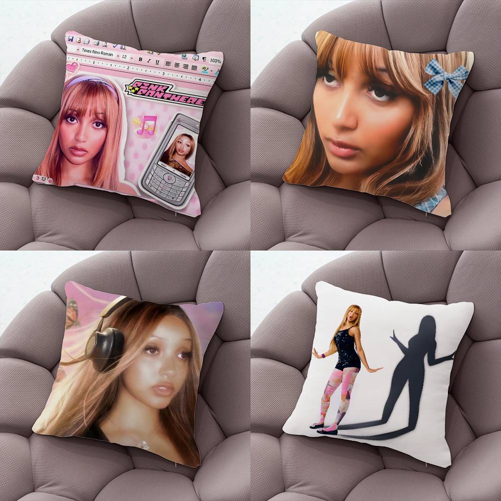 PPinkpantheress Fancy Some More Pillow Case Silky Short Plush With Invisible Zipper Dustproof Sofa Cushion Cover For Home Decor