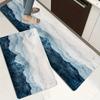 1 шт. кухонный коврик с 3D принтом синих гор и неба, мягкий утолщенный кухонный коврик, водонепроницаемый нескользящий маслостойкий напольный коврик, коврик для бега