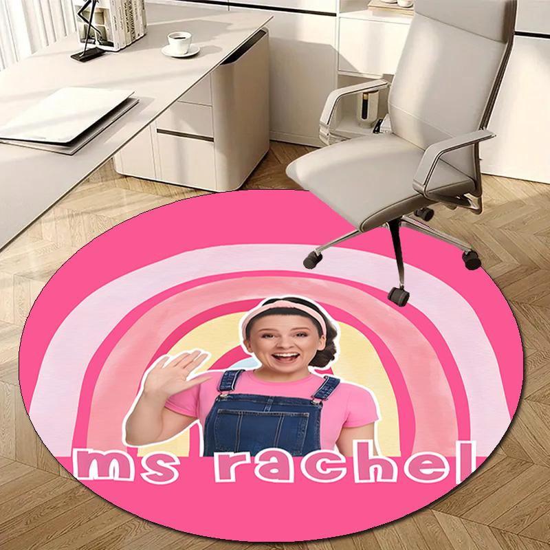 1pc Ms Rachel3 Design Printed Area Round Carpet for Bedroom Living Room Home Decor Rugs Mat Non Slip Mat Rug for Bedside
