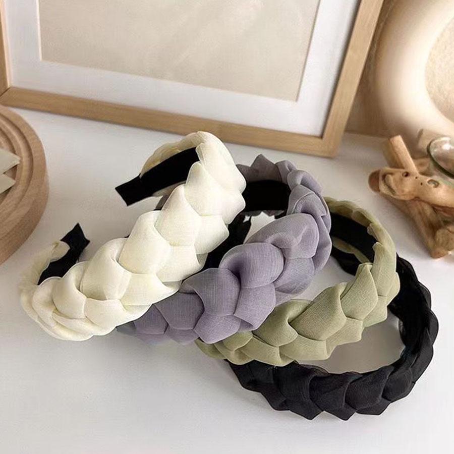 Винтажная ткань твист плетеный ободок для волос однотонный цвет Хари обруч для женщин модные аксессуары для волос