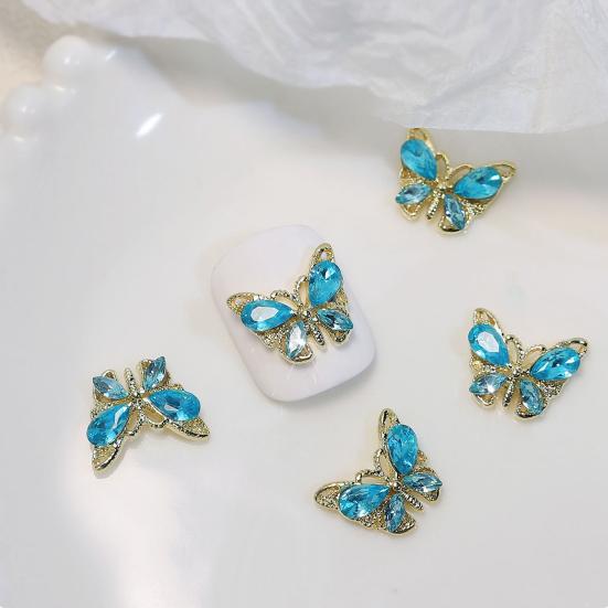 10 шт. украшения для ногтей сияющие легкие вставки трехмерные яркие цвета DIY сверкающие бабочки украшения для ногтей маникюрные дизайны поставка для салона красоты