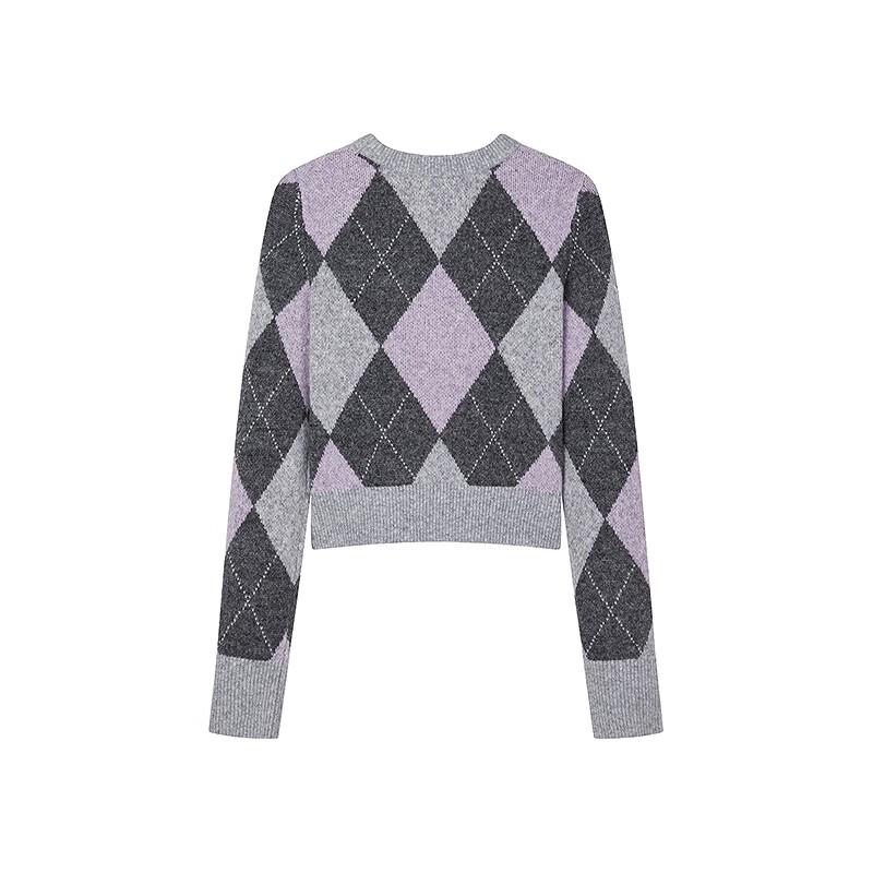 Женский короткий свитер Teenie Weeniebearnova с ромбовидным узором
