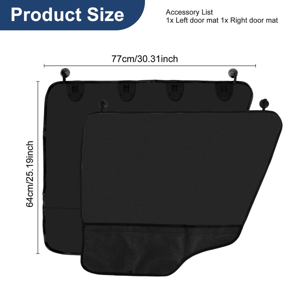 2PCS Dog Car Door Protector 600D Oxford Cloth Car Door Guard Scratchproof Washable Interior Car Door Cover with Pocket Machine