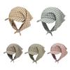 Breathable Sun Hat Plaid Sunscreen Hat Fashion Strap Headscarf Caps Summer