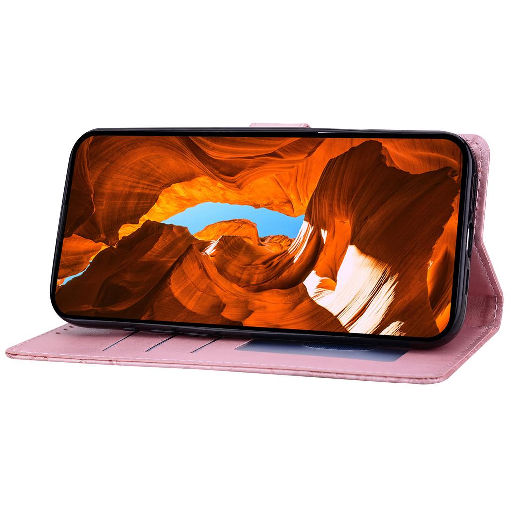 Для Honor 400 5G (Глобальный) Кожаный чехол с тисненым цветочным узором, кошелек-подставка, откидная крышка для телефона