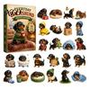 Christmas Gift for Pet Owners 2026 Dachshund Advent Calendar, 24 Days Dog Collectible Surprises with 2D Festive Lover Presents Puppy Figures