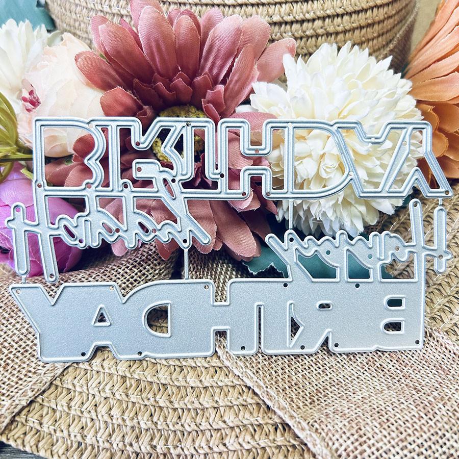 Happy Birthday Words Metal Cutting Dies Stencil for DIY Scrapbooking Photo Album Embossing Paper Cards Crafts Die Cuts