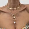 Butterfly Pendant Multilayer Necklace Bohemian Style Metal Choker Ins Clavicle Chain  Girls