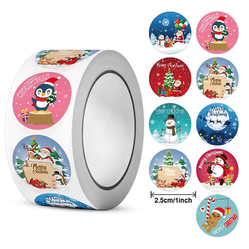 500 шт. веселых рождественских наклеек, рождественские тематические наклейки, наклейки для подарков своими руками, выпечки, конвертов, канцелярских принадлежностей, украшений