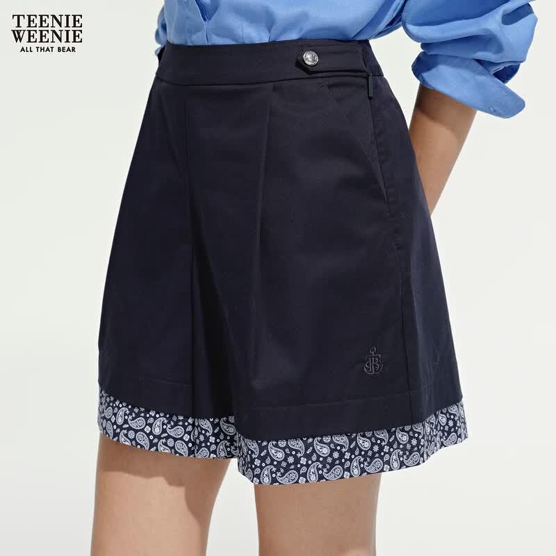 Teenie Weenie Женские короткие прямые брюки с ретро-принтом пейсли