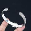 Oval Crown Chakra Natural Rainbow Moonstone 925 Silver Sister New Bangle Jewelry