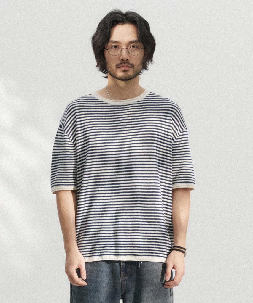 WMC Striped Short Sleeve Knit_Navy
