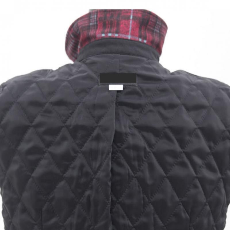 Shiz Madam Women Color Block Check Long Jacket J31721