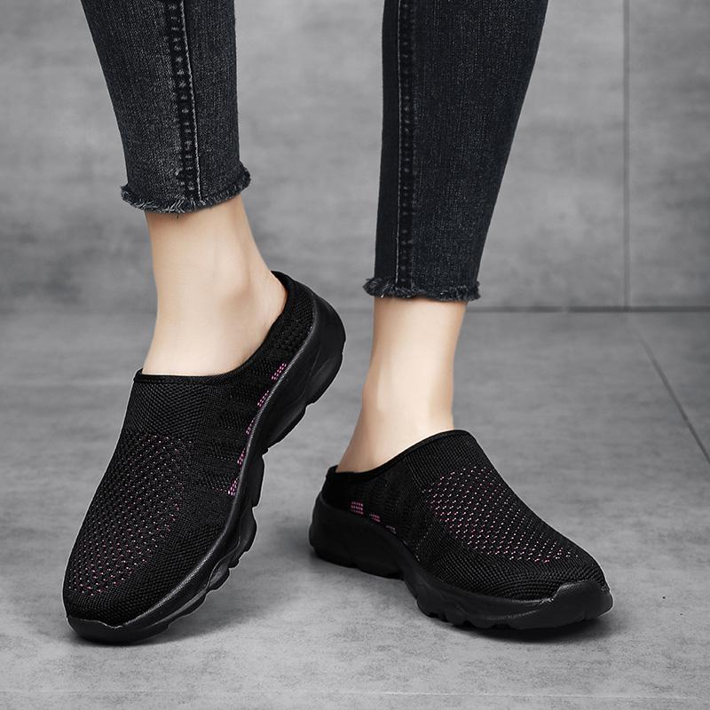 Женские дышащие полутапочки, ультра легкие домашние и уличные женские тапочки, домашние тапочки большого размера