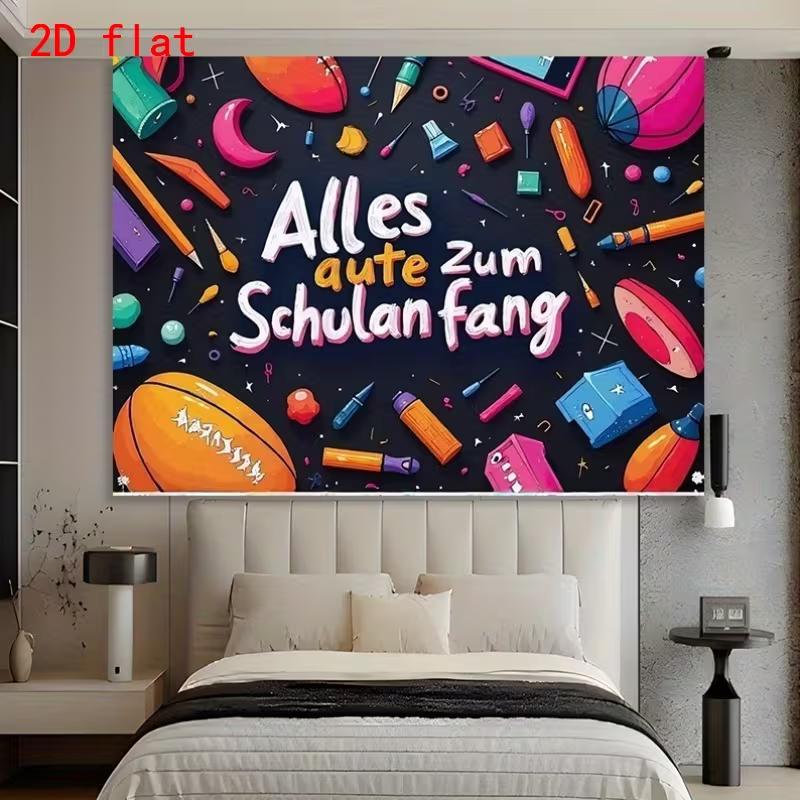 2D School Banner, "Alles gute zum Schulanfang" Party & Live Background