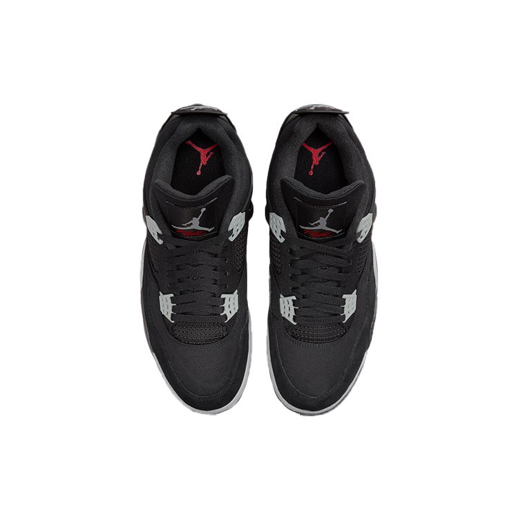 Air Jordan 4 Retro SE Черные парусиновые кроссовки унисекс Белые огненно-красные светло-стальные серые DH7138-006