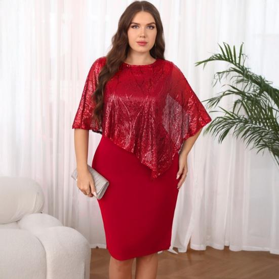 Женское платье-накидка без рукавов с накладными пайетками, облегающее платье-карандаш с пайетками большого размера, женское вечернее платье миди