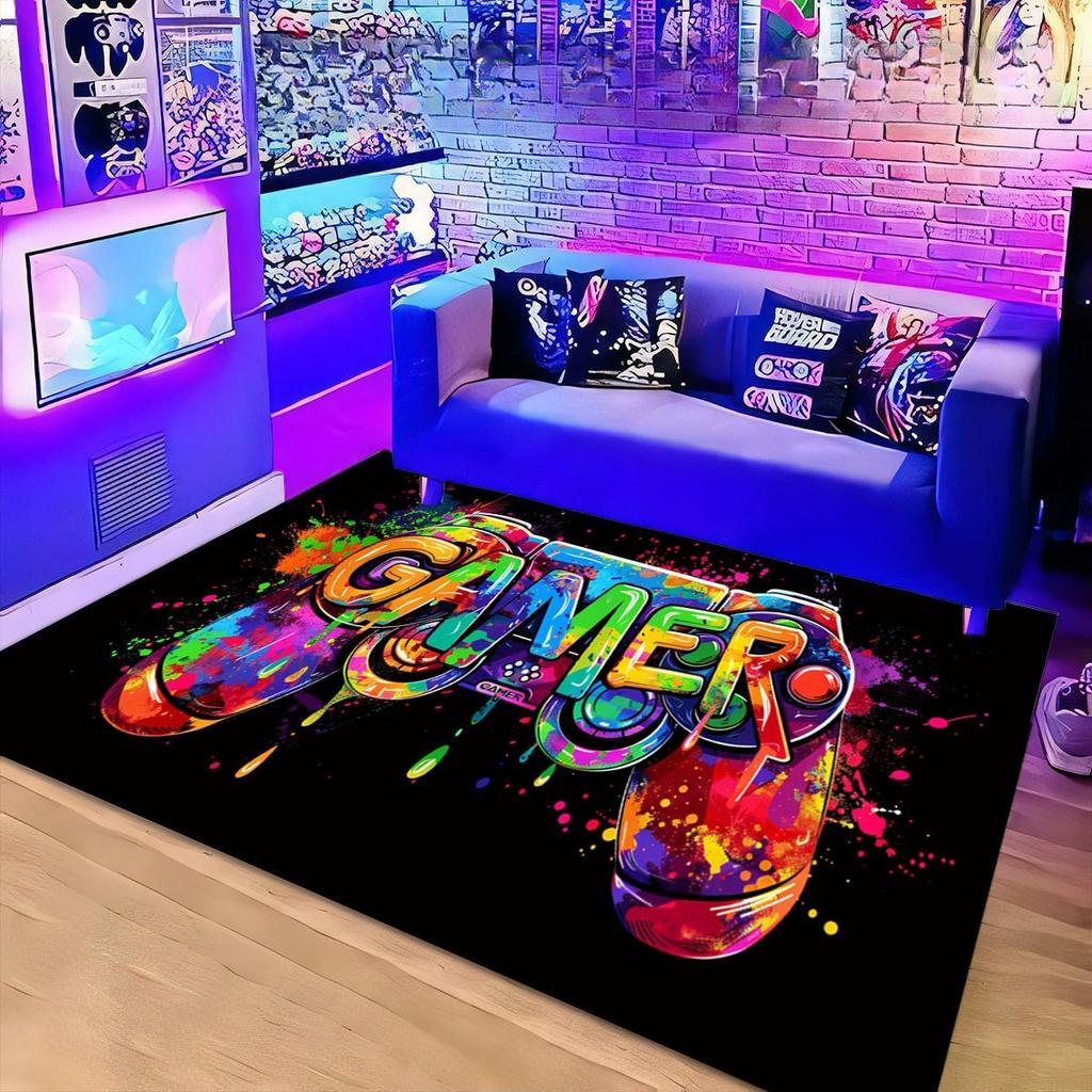 1pc Vibrant Gaming Controller DoorMat, Non-slip Carpet, Suitable for Living Room, Bedroom, Bathroom, Holiday Home Decoration