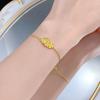 New Fashion S925 Silver Gold Flower Bracelet for Women's Floral Cross Border Live Sales Wedding Jewelry