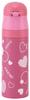 Skater Children's Water Bottle, 470ml, Direct Drinking, with Cover, Heart Polka Dot Design, Insulated, Stainless Steel, Lightweight, Sports Bottle,