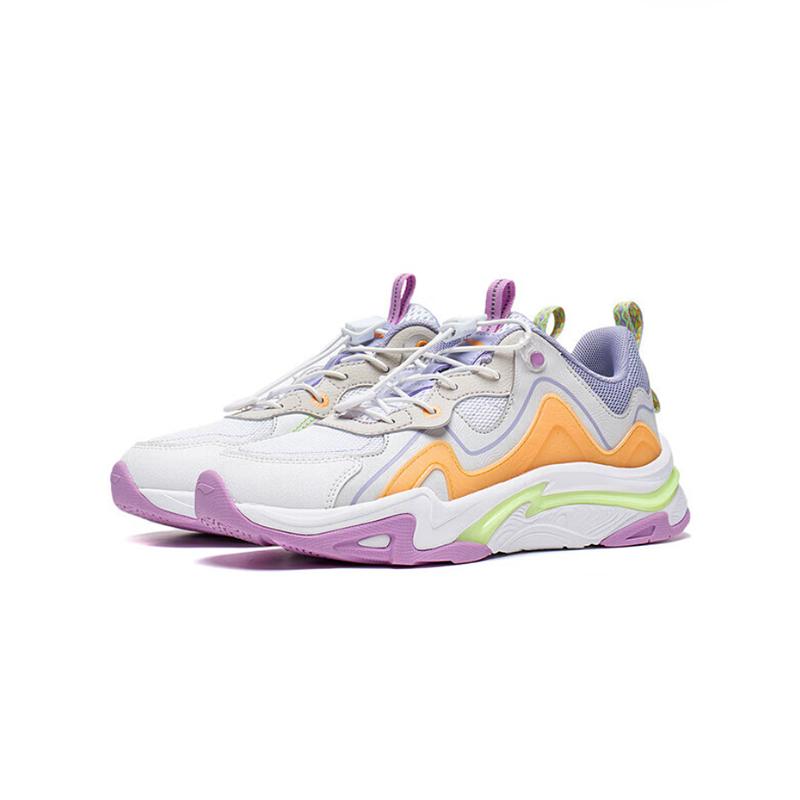 Детские амортизирующие мягкие легкие повседневные туфли Li Ning, кремово-оранжевые, YKCT096-2