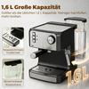 Espresso Machine, 20-Bar Coffee Machine, Milk Frother, 1.6-Liter Water Tank, Black
