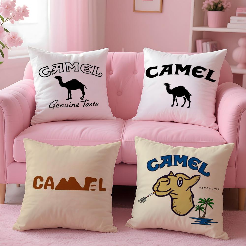 Роскошная наволочка для подушки C-Camel Плюшевая ткань Мягкая двусторонняя печать Чехол для диванной подушки Стойкая окраска Домашний декор Подарок
