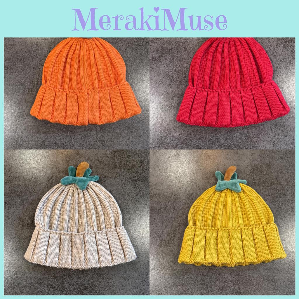 Warm Pumpkin Themed Knit Hat With Heathered Yarn And Chic Style For Women