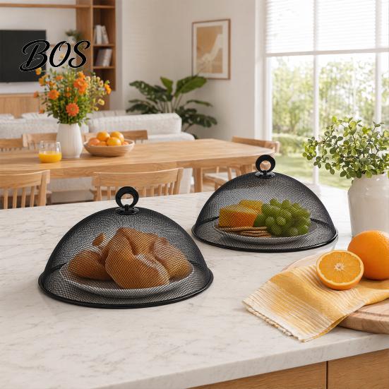 Mesh Food Protector Round Metal Cover, Fine Protector, Heavy Duty Cake Dessert Cover Dome with Handle, Dustproof Net Tent for Outdoor BBQ Picnic