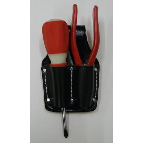 Kozuchi Black Split Leather Pliers Holder, 7-inch, 2-Piece Set, SP-A2