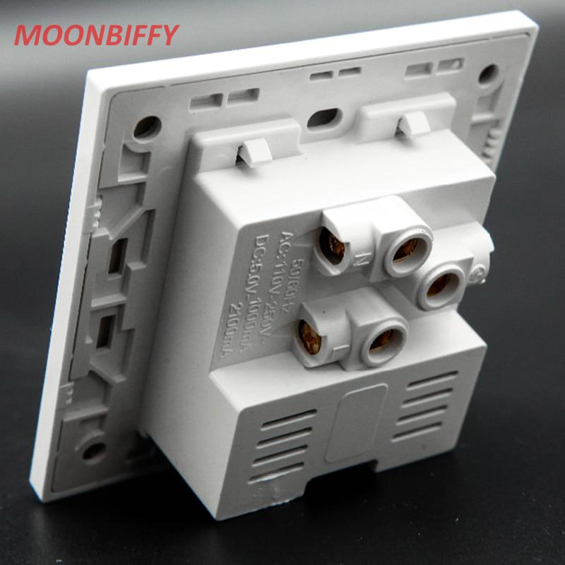 Двойной USB электрической зарядное устройство станции Socket адаптер питания розетка настенная