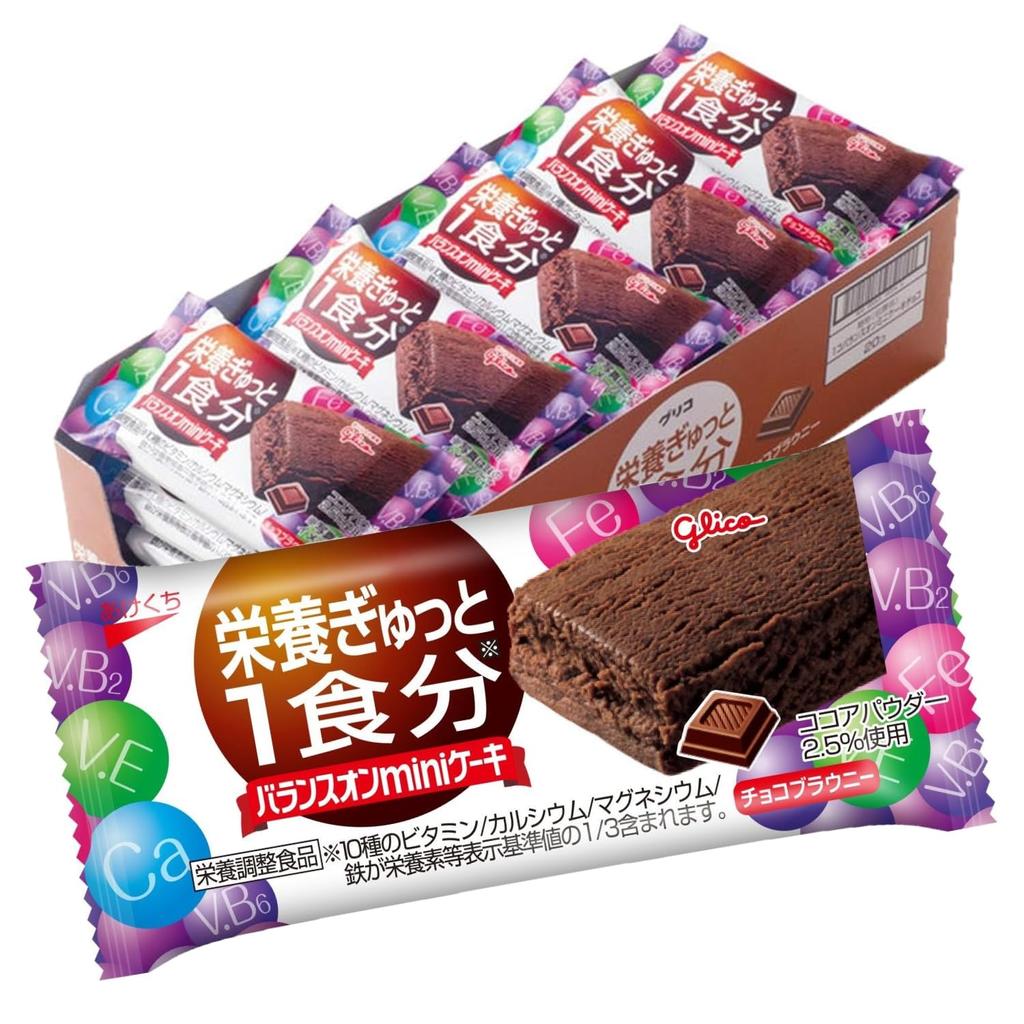 Balance On Mini Cake со вкусом шоколадного брауни 20 шт. Пищевая добавка Ezaki Glico