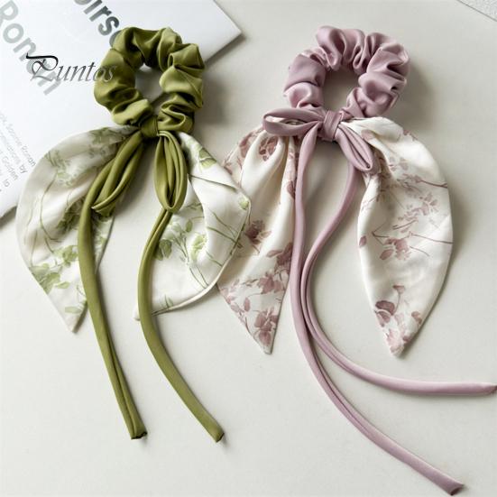 Атласные резинки для волос для женщин и девочек, держатель для хвоста, эластичная длинная лента, декор в виде банта, длинная вьющаяся тонкая повязка для волос, аксессуары для волос