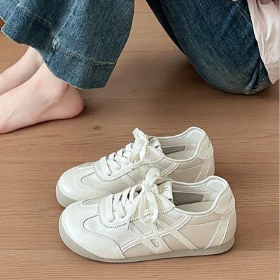 Универсальные кроссовки на шнуровке с мелким вырезом, женские летние, в стиле колор-блок, ретро, повседневные, нескользящие спортивные кеды, одинарная обувь F