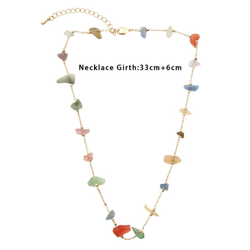 Sweet Coloorful Natural Beads Choker Necklace For Women Girls Simple Clavicle Chain Necklace New Jewelry Gift